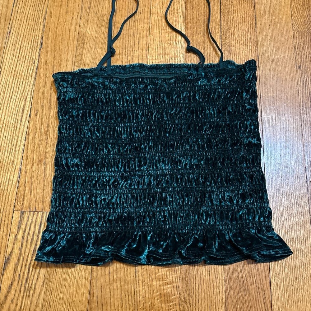 American Eagle Outfitters Dark Green Velvet Cami - Picture 4 of 4